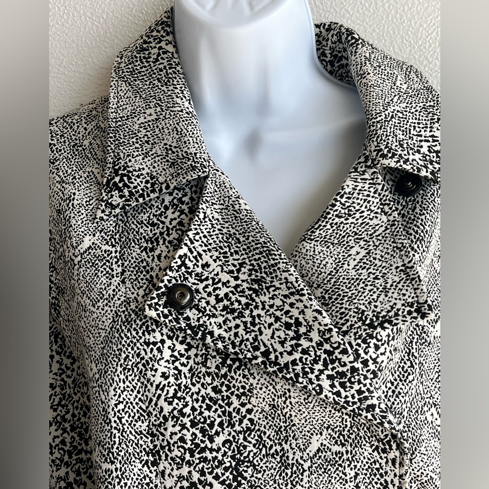 Fate Plus Size Women’s Blazer Jacket Black & White Animal Print Small Oversized